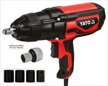 ЭЛЕКТРИЧЕСКИЙ УДАРНЫЙ КЛЮЧ YATO 1020 Вт 1/2 +10 ДЛИННЫХ ГОЛОВОК YT-82021+G10500