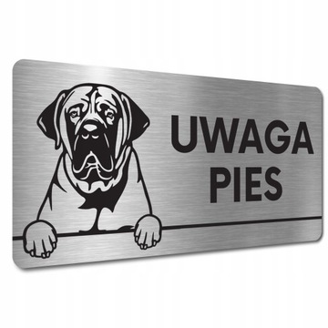 TABLICZKA UWAGA PIES ZŁY GROŹNY PIES - Boerboels TABLICZKA UWAGA ZŁY PIES
