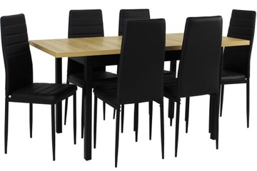 6 Tapicerowanych krzeseł plus rozsuwany stół LOFT