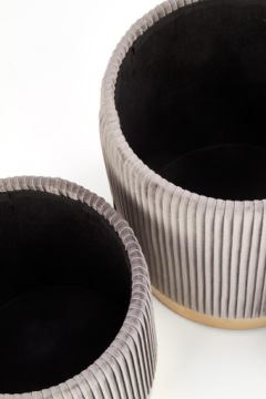 НАБОР ИЗ 2 ПУФОВ СЕРОЙ ТКАНИ MONTY HALMAR