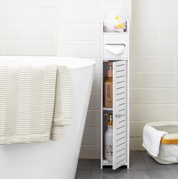 ШКАФ ДЛЯ ТУАЛЕТНОЙ БУМАГИ В ВАННОЙ, БЕЛЫЙ СТОЙЧИК, ПОЛКА, РУЧКА