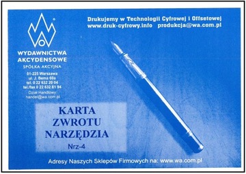 KARTA ZWROTU NARZĘDZI Nrz-4