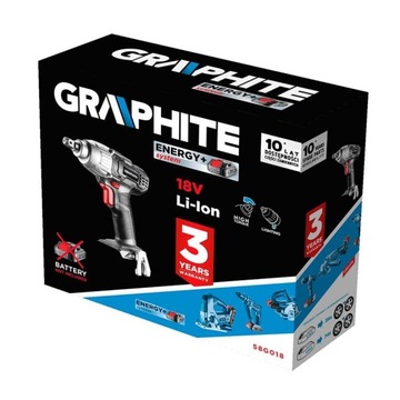 Графитовый 58G018 Аккумуляторный ударный гайковерт 1/2 дюйма