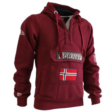 Geographical Norway Sweatshirt Gymclass Hoodie Burgundy Man