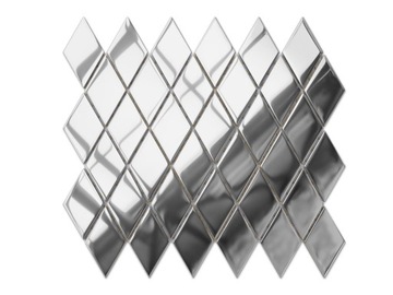 MOZAIKA KARO ROMB SILVER SREBRNA CHROM METALIC