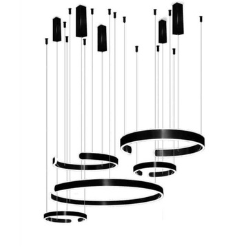 Lampa LED duża do salonu 264W okręgi 653 pilot DC