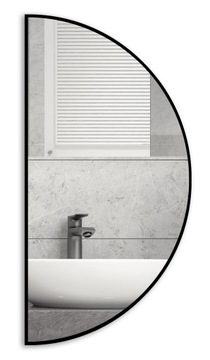 LUSTRO PÓŁKSIĘŻYC PÓŁOKRĄG PÓŁKOLE 80x40 WĄSKA ALUMINIOWA RAMA LOFT