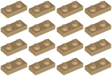 LEGO PŁYTKA 3023 1x2 piaskowa ciemna (6g) 16 szt.