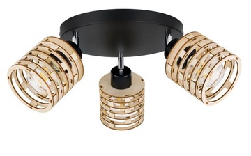 LAMPA PLAFON żyrandol ruch sufit SPRĘŻYNA Drewno