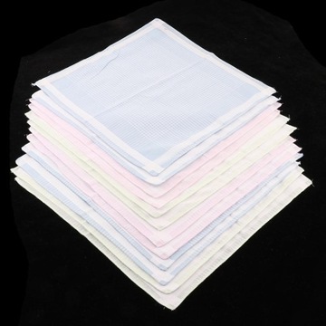 12-pakowa chusteczka unisex w kratę, kwadratowa, ślubna