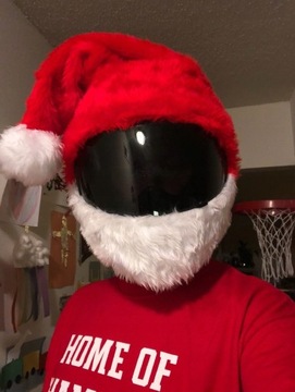 Ozdoba na kask czapka - Święty Mikołaj Motomikołaje