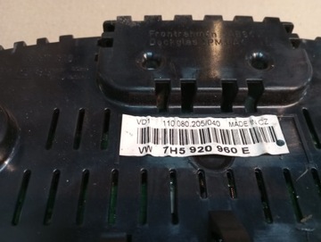 PŘÍSTROJOVÁ DESKA BUDÍKY 7H5920960E VW T5 MULTIVAN 2.5 TDI
