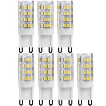 7x ŻARÓWKA LED Z GWINTEM G9 5W 230V BIAŁA NEUTRALNA DZIENNA 4000K 450lm