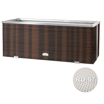Donica technorattanowa 108x39x43 cm Biały