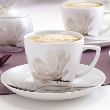 6474 SERWIS KAWOWY 6/12 Magnolia BOSS LUBIANA SA PORCELANA ZESTAW fil. 35