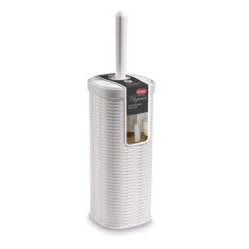 Szczotka toaletowa, WC, rattan, biała