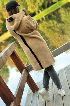 ПАЛЬТО АЛЬПАКА С КАПЮШОНОМ спортивный ЧЕРНЫЙ размер