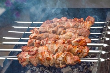 SZPIKULCE SZPIKI SZAMPURY DO SZASZŁYKÓW MIĘSA NA GRILL 12SZT 60cm NIERDZEWN