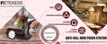 Беспроводная пейджинговая система Retekess TD162, пейджер для ресторанов, 400 м