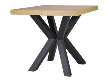 STÓŁ LV-56M 80/80/2X50 BLAT DĄB CRAFT, NOGI CZARNE METALOWE