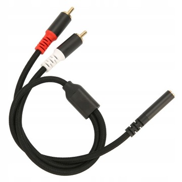 Kabel 3.5mm do 2RCA żeński na męski Stereo