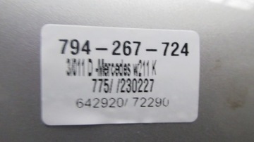 MERCEDES W211 FACELIFT 775 PRAVÝ BLATNÍK STŘÍBRNY