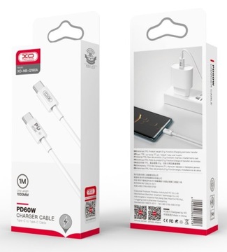 Кабель USB-C PD длиной 1 м, 40 Вт для зарядного устройства QC XO
