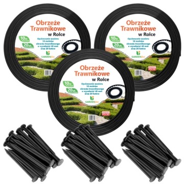 Комплект газонных бордюров 30 МЕТРОВ + бордюрные анкеры