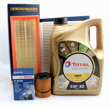 FILTRY +OLEJ TOTAL5W30 5L CITROEN C3 C4 1.6 HDI