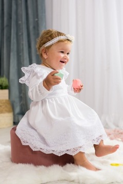 Белое крестильное платье для девочки IGA 80