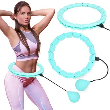HULA HOP ODCHUDZAJĄCE Z OBCIĄŻENIEM FITNESS XTECH SELEDYNOWE
