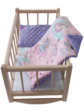 KOŁYSKA DREWNIANA dla lalek + POŚCIEL - PRODUCENT.