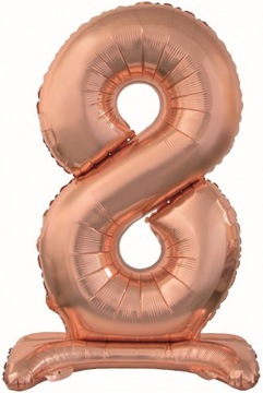 BALON CYFERKA 8 cyfra RÓŻOWE ZŁOTO STOJĄCA 74cm