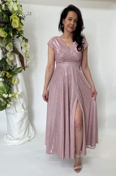 Платье 42, БЛЕСК ВЕЧЕРНЕЕ, ДЛИННО-РОЗОВОЕ