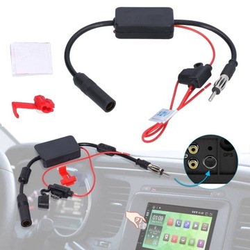 WZMACNIACZ ANTENOWY DO RADIA SAMOCHODOWEGO FM 12 V 80-108 MHZ