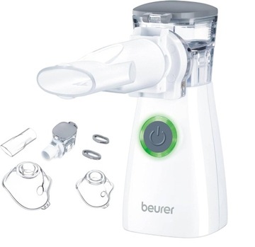 BEURER IH 57 INHALATOR NEBULIZATOR MEMBRANOWY PRZENOŚNY CICHY BIAŁY 8ML
