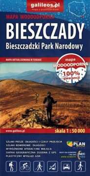 Bieszczady - Bieszczadzki Park Narodowy, mapa wodoodporna, 1 : 50 000