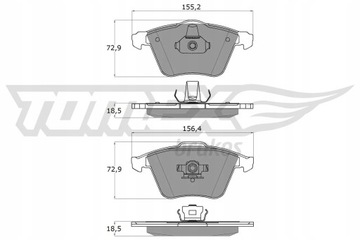 КОЛОДКІ ГАЛЬМА. VOLVO S40 II, V50 04- 1526/TOM 