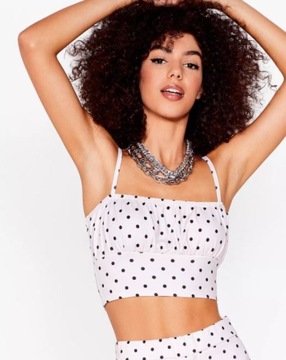 NASTY GAL DAMSKI CROP TOP W GROSZKI KRÓTKI 42 1YHV