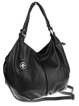 COVERI COLLECTION Torebka Damska czarna worek CC52043 Black