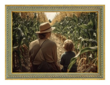 Ramka Harry złota zdobiona drewniana dekoracyjna retro vintage 30x40cm