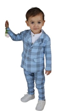GARNITUR ROYAL KIDS DLA CHŁOPCA w KRATĘ BAWEŁNIANY 152/158 PL