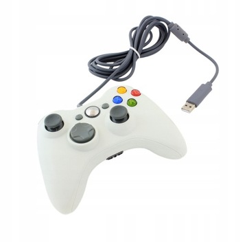Pad PC XBOX 360 przewodowy kontroler USB biały