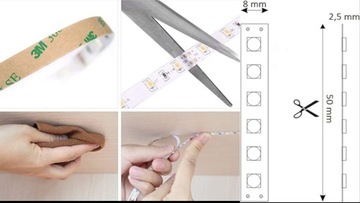 Светодиодная лента 9.6Вт/1м 12В 1м 100см 480Вт SMD 2835 Для освещения мебели 3 цвета