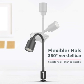 НАСТОЛЬНАЯ ЛАМПА - НОЧЬ - ТИСКИ - LED 5W - ЧЕРНАЯ