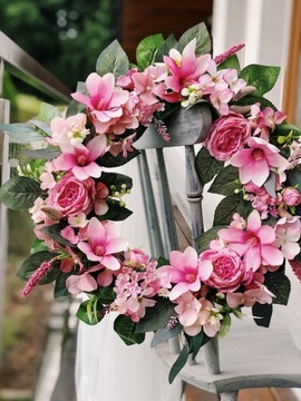 ДВЕРНОЙ ВЕНОК, ВЕСЕННИЙ ЦВЕТОЧНЫЙ ВЕНОК, РОЗОВЫЙ ВЕНОК