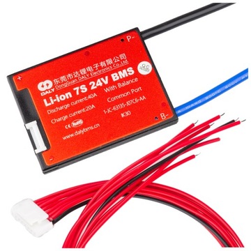 DALY Balanser Moduł BMS 7S 40A 140A 25,9-29,4V Li-ion IP67 PCM COMMON PORT
