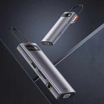 Адаптер BASEUS HUB 9in1 Type C на 3xUSB 3.0 HDMI Type C PD RJ45