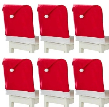РОЖДЕСТВЕНСКИЙ ПОКРЫТИЕ НА СТУЛ ШАПКА САНТА 6 шт.