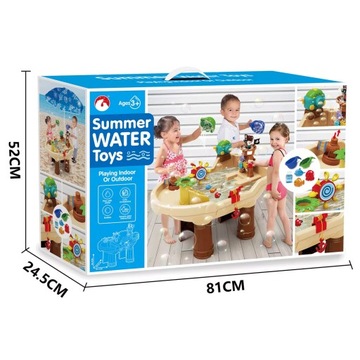 СТОЛ ДЛЯ ИГРЫ ПЕСОЧНИЦА С ВОДОЙ, ЗОНТИК ДЛЯ ПИРАТСКОГО КОРАБЛЯ + АКСЕССУАРЫ МАТАДИ